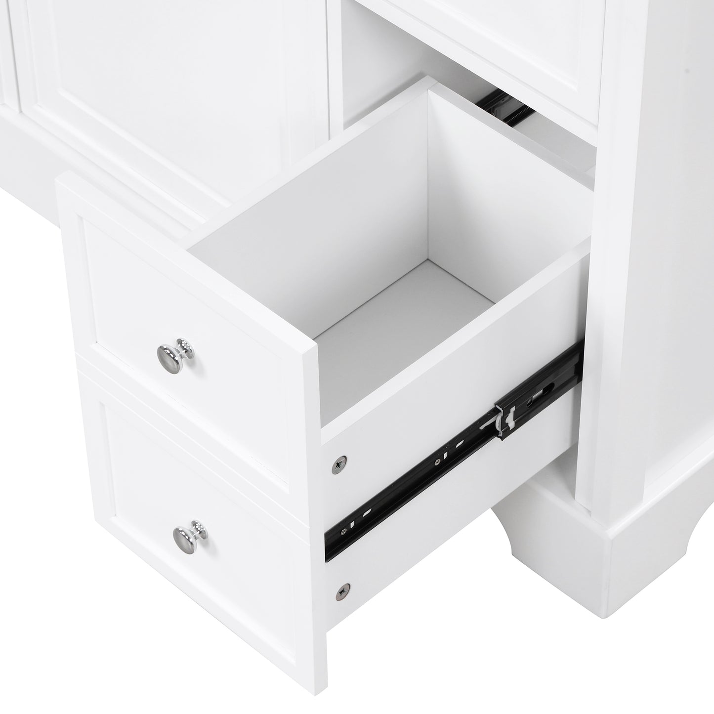 VanityFus 18.6-in White Bathroom Vanity Single Sink Combo with Ceramic Top Undermount 1 door 2 drawers Adjustable Shelves