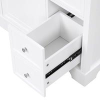 VanityFus 18.6-in White Bathroom Vanity Single Sink Combo with Ceramic Top Undermount 1 door 2 drawers Adjustable Shelves
