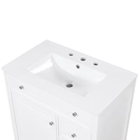 VanityFus 18.6-in White Bathroom Vanity Single Sink Combo with Ceramic Top Undermount 1 door 2 drawers Adjustable Shelves