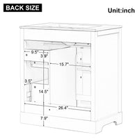 VanityFus 18.6-in White Bathroom Vanity Single Sink Combo with Ceramic Top Undermount 1 door 2 drawers Adjustable Shelves