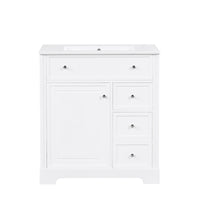 VanityFus 18.6-in White Bathroom Vanity Single Sink Combo with Ceramic Top Undermount 1 door 2 drawers Adjustable Shelves