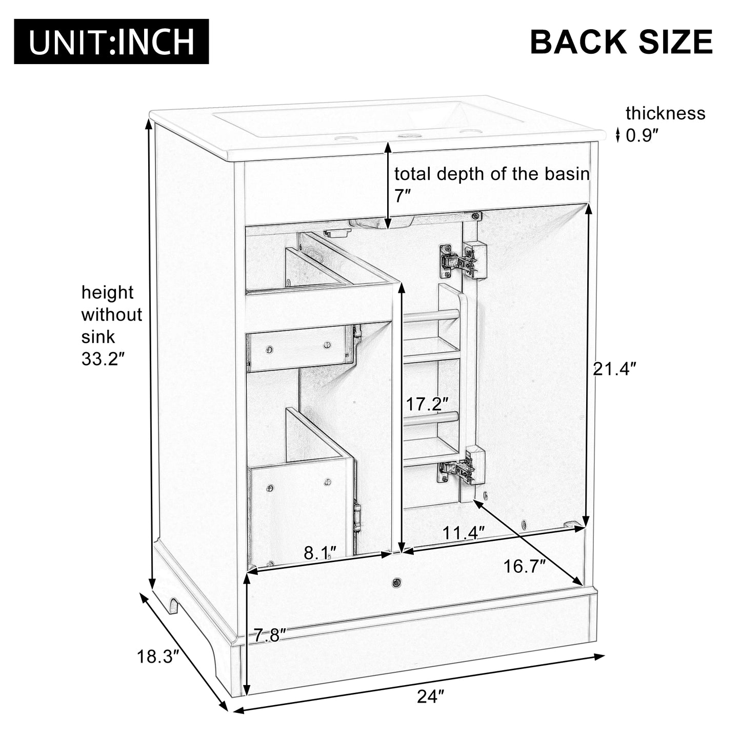 VanityFus 18.6-in Green Bathroom Vanity Single Sink Combo with Ceramic Top 1 Soft Close door 3 drawers Undermount