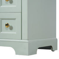 VanityFus 18.6-in Green Bathroom Vanity Single Sink Combo with Ceramic Top 1 Soft Close door 3 drawers Undermount