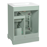 VanityFus 18.6-in Green Bathroom Vanity Single Sink Combo with Ceramic Top 1 Soft Close door 3 drawers Undermount