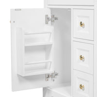 VanityFus 18.6-in White Bathroom Vanity Single Sink Combo with Ceramic Top 1 Soft Close door 3 drawers Undermount
