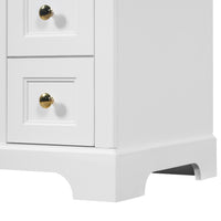 VanityFus 18.6-in White Bathroom Vanity Single Sink Combo with Ceramic Top 1 Soft Close door 3 drawers Undermount