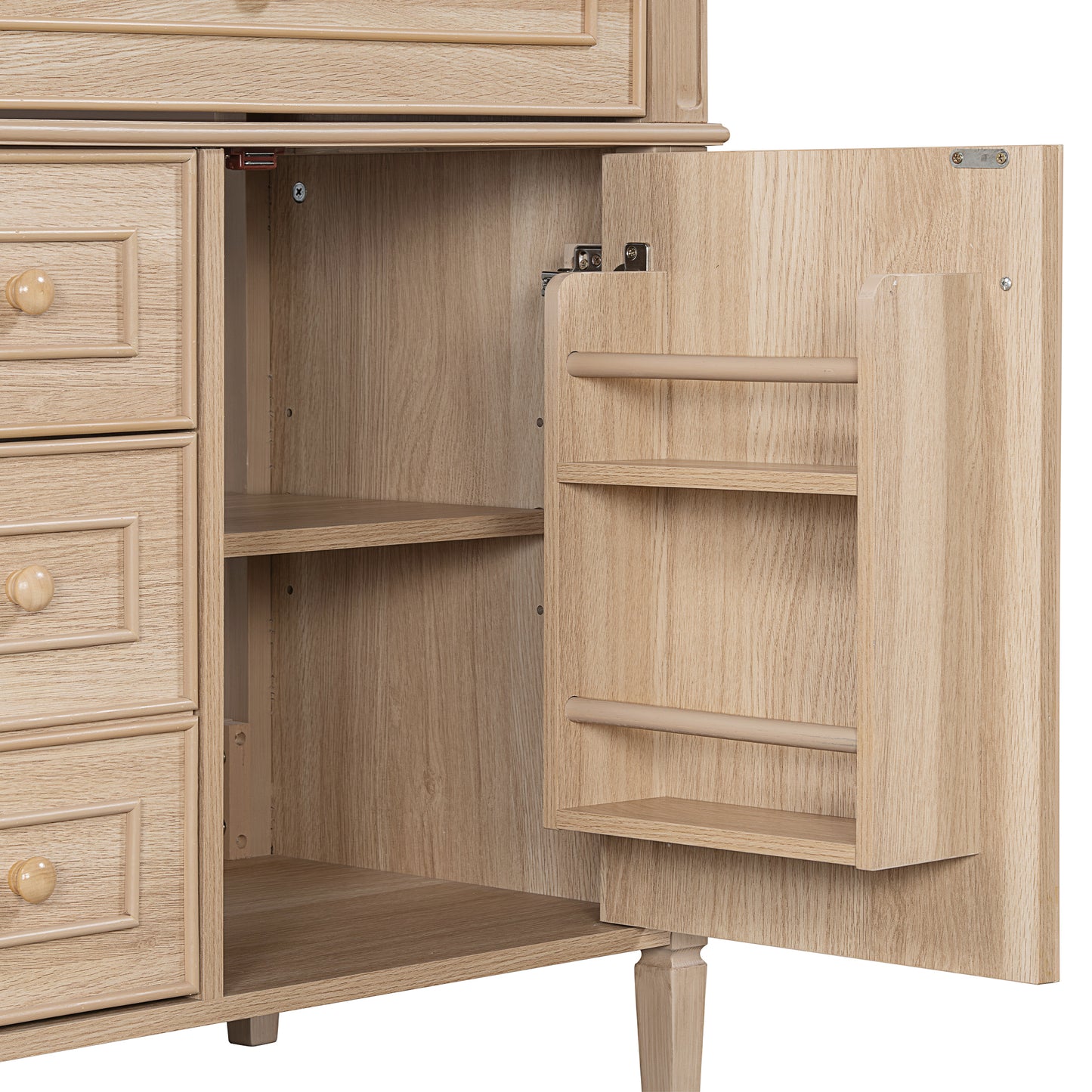 VanityFus 18.6-in Light Wood Bathroom Vanity Single Sink Combo with Ceramic Top 1 Soft Close door 3 drawers Undermount Adjustable Shelves