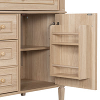 VanityFus 18.6-in Light Wood Bathroom Vanity Single Sink Combo with Ceramic Top 1 Soft Close door 3 drawers Undermount Adjustable Shelves