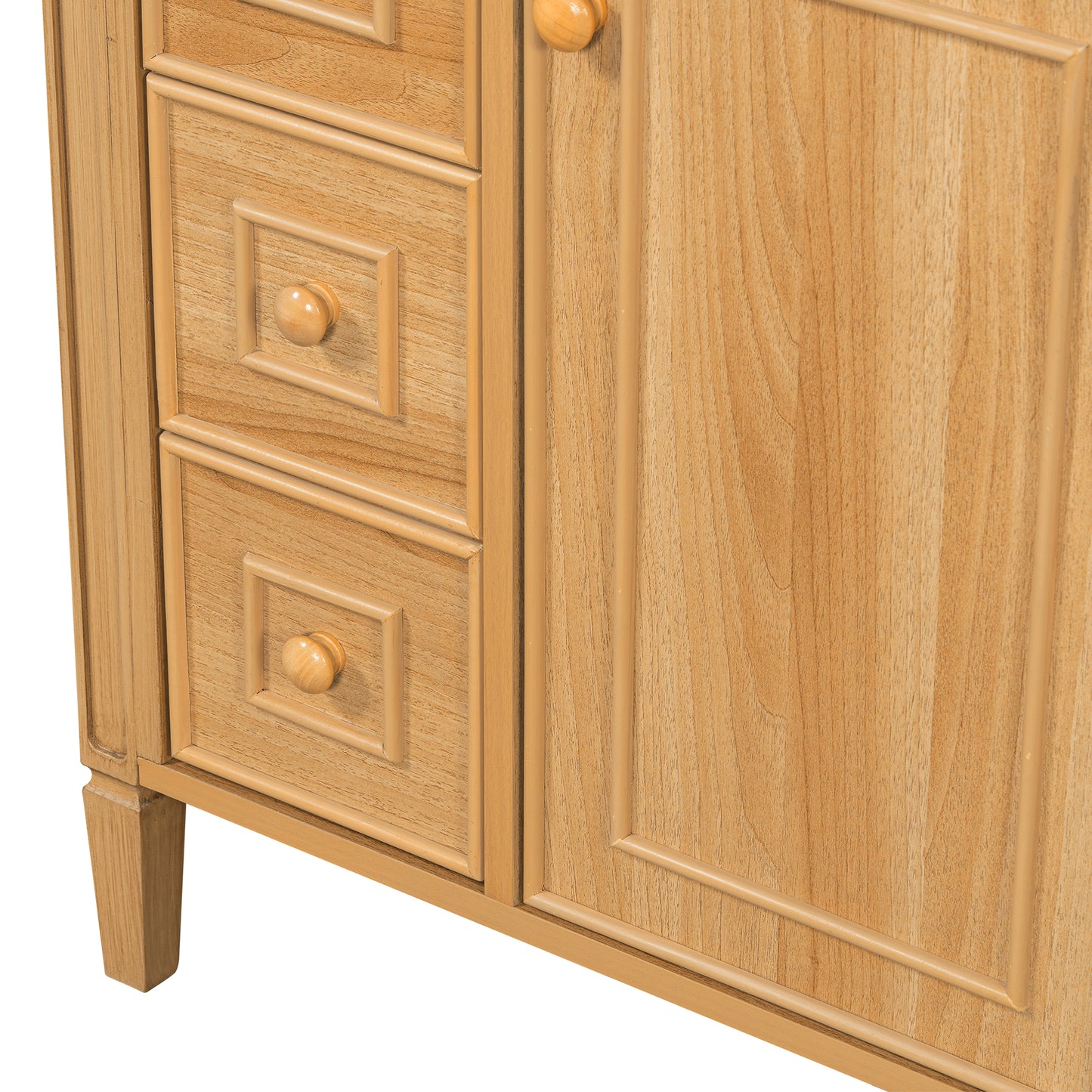 VanityFus 18.6-in Wood Bathroom Vanity Single Sink Combo with Ceramic Top 1 Soft Close door 3 drawers Undermount