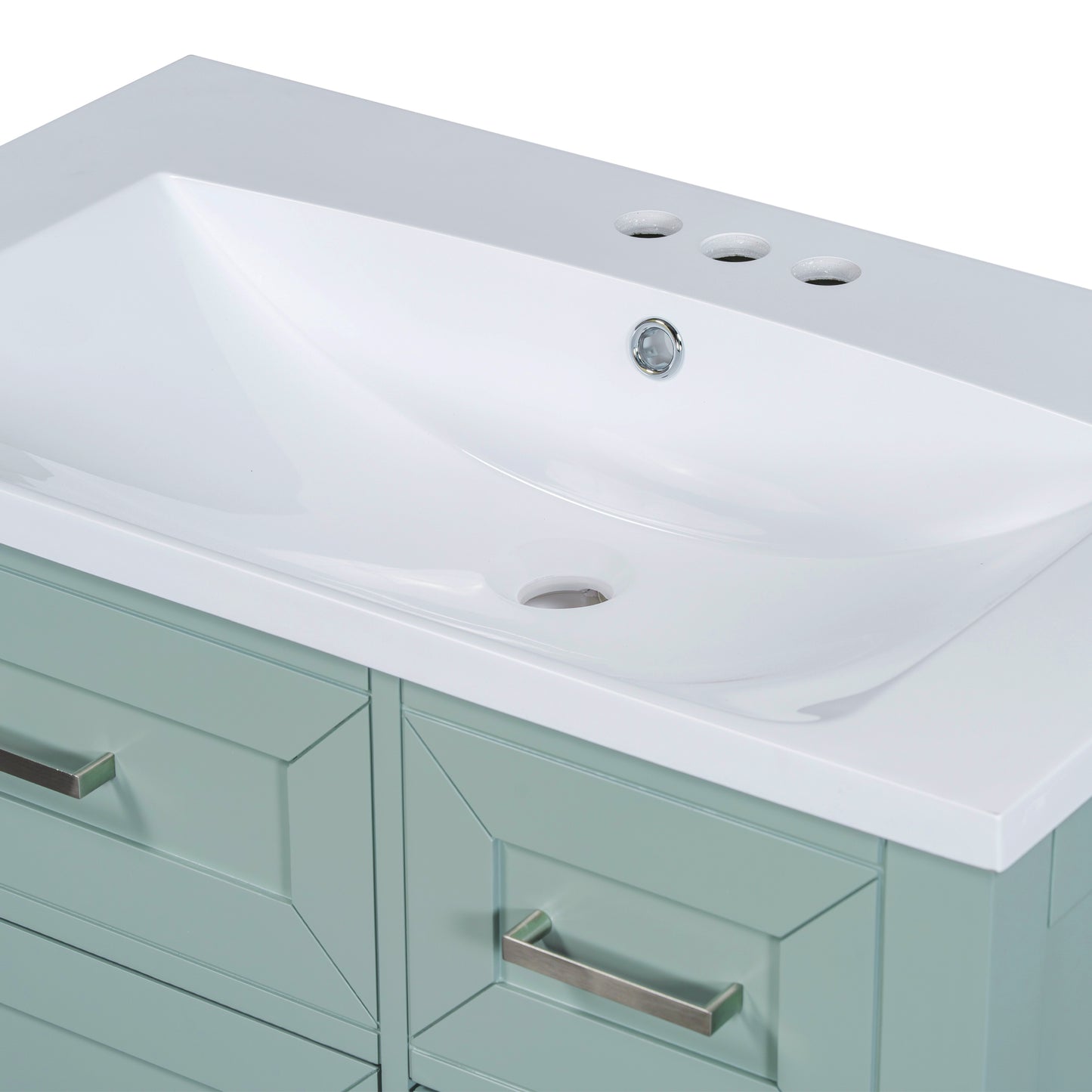 VanityFus 18.6-in Green Bathroom Vanity Single Sink Combo Undermount with Ceramic Top 1 door 3 drawers
