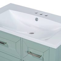 VanityFus 18.6-in Green Bathroom Vanity Single Sink Combo Undermount with Ceramic Top 1 door 3 drawers