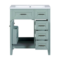 VanityFus 18.6-in Green Bathroom Vanity Single Sink Combo Undermount with Ceramic Top 1 door 3 drawers