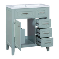 VanityFus 18.6-in Green Bathroom Vanity Single Sink Combo Undermount with Ceramic Top 1 door 3 drawers
