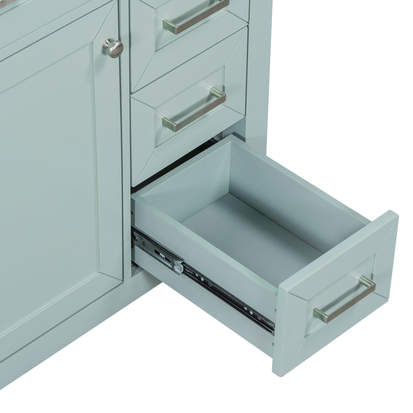 VanityFus 18.6-in Green Bathroom Vanity Single Sink Combo Undermount with Ceramic Top 1 door 3 drawers