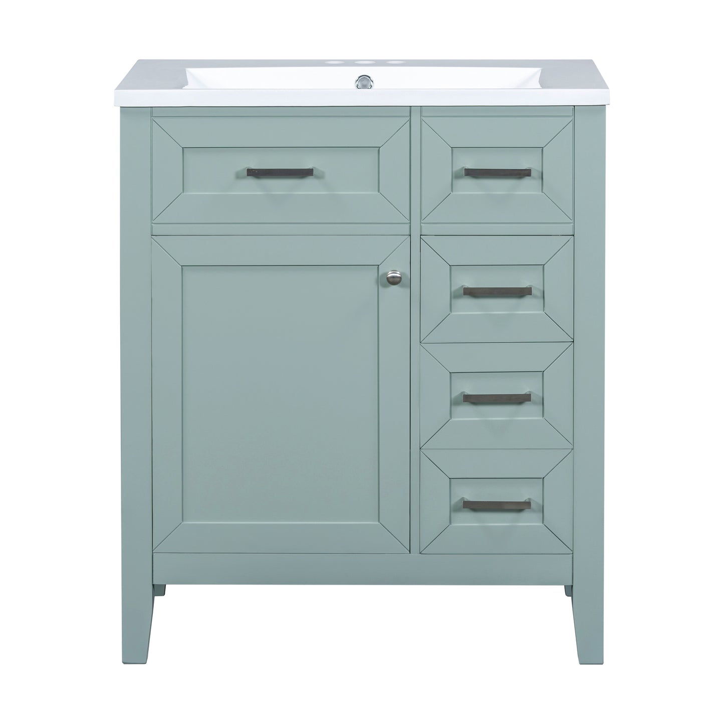 VanityFus 18.6-in Green Bathroom Vanity Single Sink Combo Undermount with Ceramic Top 1 door 3 drawers