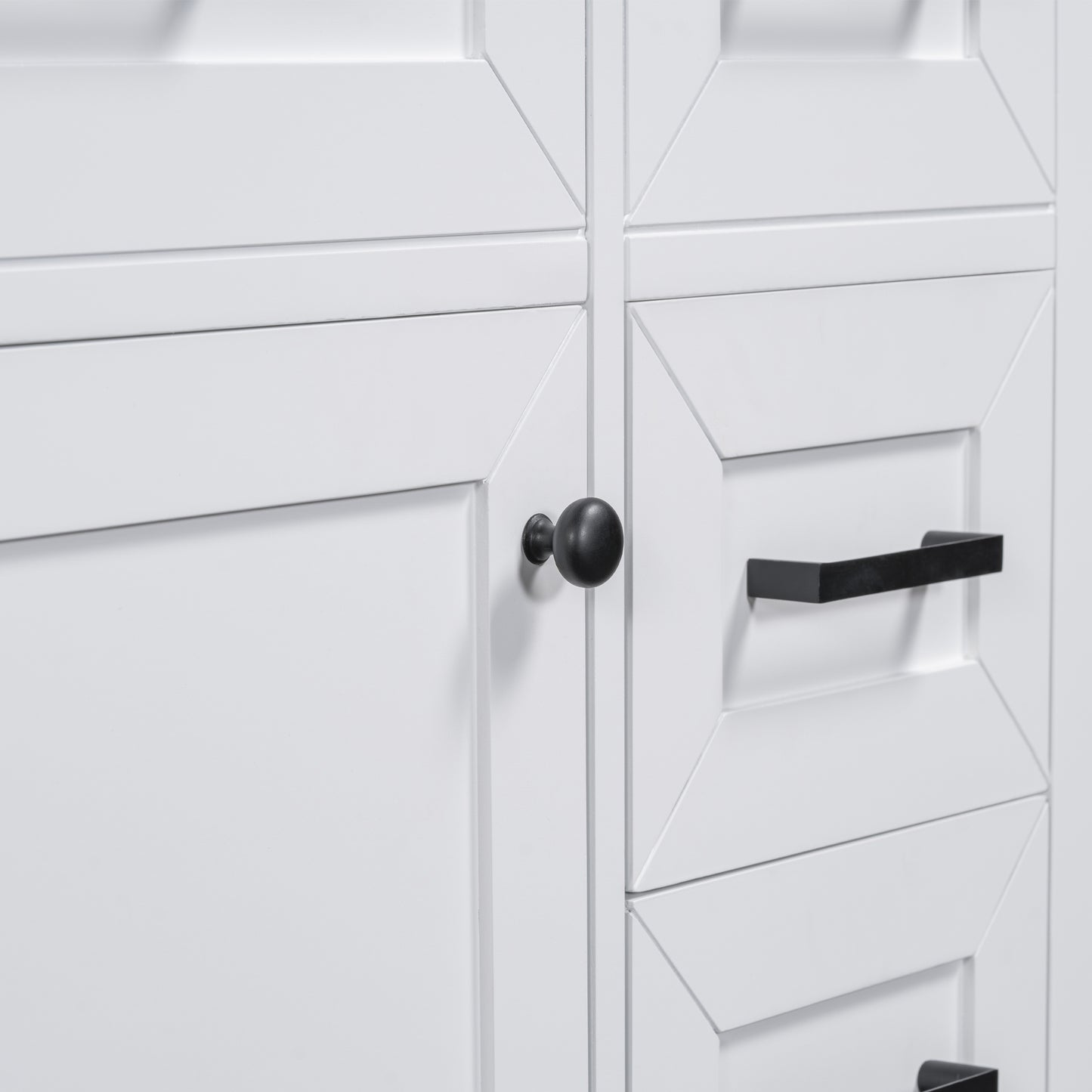 VanityFus 18.6-in White Bathroom Vanity Single Sink Combo Undermount with Ceramic Top 1 door 3 drawers