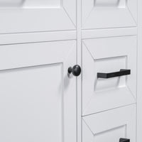 VanityFus 18.6-in White Bathroom Vanity Single Sink Combo Undermount with Ceramic Top 1 door 3 drawers