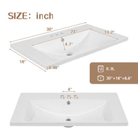 VanityFus 18.6-in White Bathroom Vanity Single Sink Combo Undermount with Ceramic Top 1 door 3 drawers