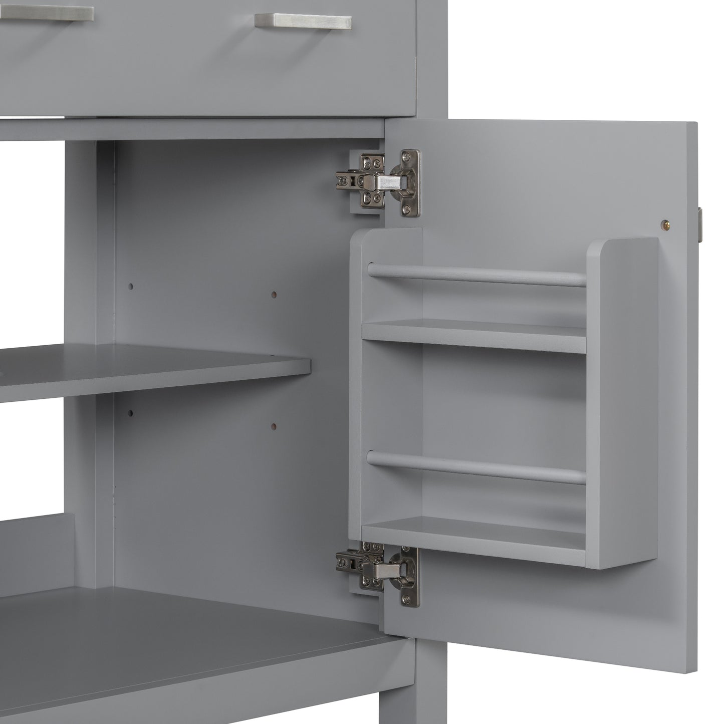 VanityFus 60-in Double Sink Combo Bathroom Vanity Gray with White Ceramic Top 4 Soft-Close Doors 2 drawer