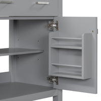VanityFus 60-in Double Sink Combo Bathroom Vanity Gray with White Ceramic Top 4 Soft-Close Doors 2 drawer