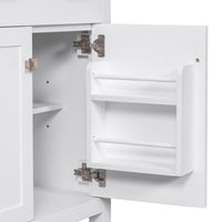 VanityFus 60-in Bathroom Vanity Double Sink Combo White with Ceramic Top 4 Soft-Close Doors 2 drawer
