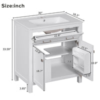 VanityFus 60-in Bathroom Vanity Double Sink Combo White with Ceramic Top 4 Soft-Close Doors 2 drawer