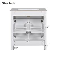 VanityFus 60-in Bathroom Vanity Double Sink Combo White with Ceramic Top 4 Soft-Close Doors 2 drawer