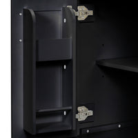 VanityFus 48-in Black Bathroom Vanity with Double Sink Combo Undermount Ceramic Top 4 Soft-Close Doors 2 drawer