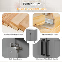 VanityFus 48-in Gray Bathroom Vanity with Double Sink Combo Undermount White Ceramic Top 4 Soft-Close Doors 2 drawer