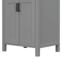 VanityFus 48-in Gray Bathroom Vanity with Double Sink Combo Undermount White Ceramic Top 4 Soft-Close Doors 2 drawer