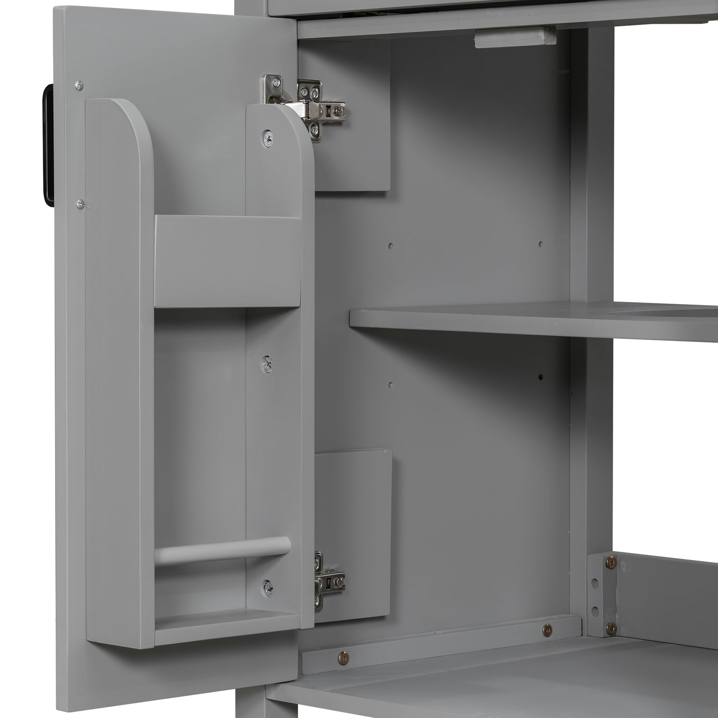 VanityFus 48-in Gray Bathroom Vanity with Double Sink Combo Undermount White Ceramic Top 4 Soft-Close Doors 2 drawer