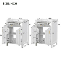 VanityFus 48-in Bathroom Vanity with Double Sink Combo White Ceramic Top 4 Soft-Close Doors 2 drawer