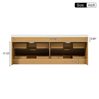 VanityFus 59.3-in Wood Bathroom Vanity Dougle Sink Combo White Ceramic Top 4 Drawers
