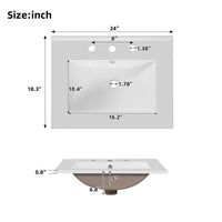 VanityFus 48-in Bathroom Vanity Double Sink Combo Wood Ceramic Top 4 Soft-Close Doors 2 Drawers