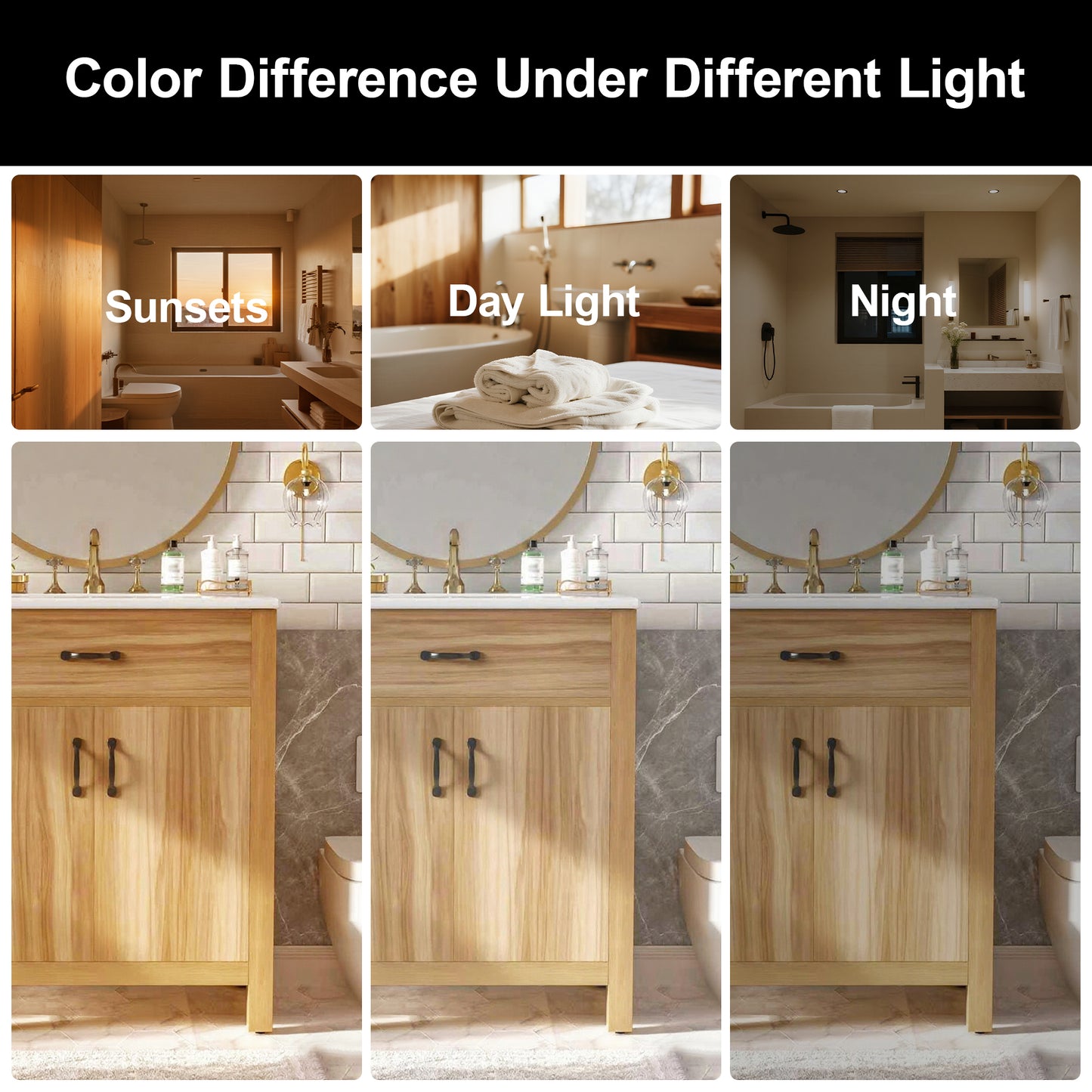 VanityFus 60-in Bathroom Vanity Double Sink Combo Wood Ceramic Top 4 Soft-Close Doors 2 Drawers
