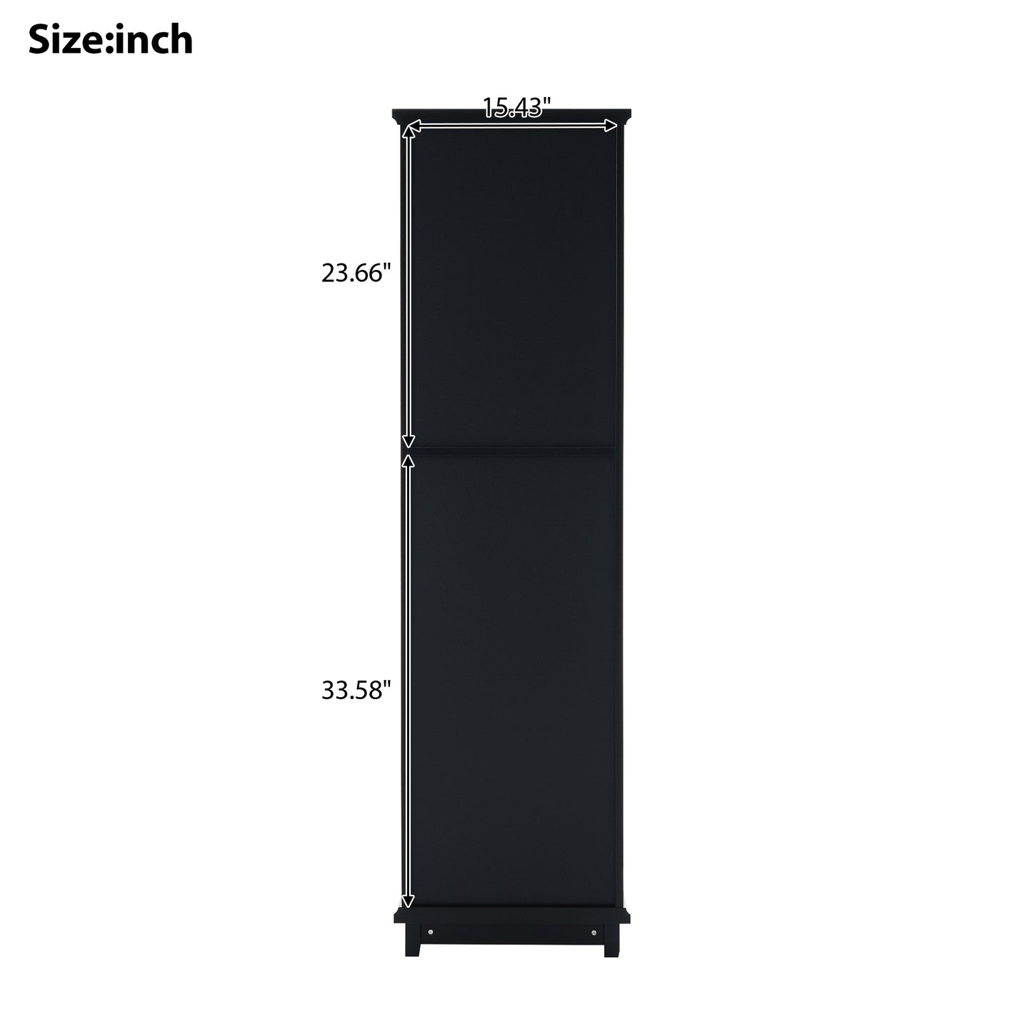 VanityFus Black 14.21-in x 17.76-in x 62.99-in Wood Freestanding Soft Close Linen Cabinet adjustable shelves 2 Soft close doors 2 drawers