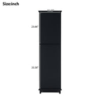 VanityFus Black 14.21-in x 17.76-in x 62.99-in Wood Freestanding Soft Close Linen Cabinet adjustable shelves 2 Soft close doors 2 drawers