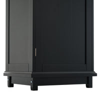 VanityFus Black 14.21-in x 17.76-in x 62.99-in Wood Freestanding Soft Close Linen Cabinet adjustable shelves 2 Soft close doors 2 drawers