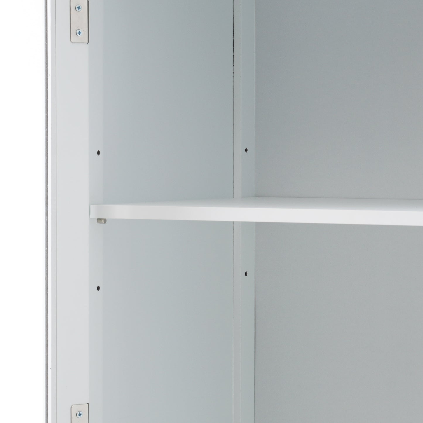 VanityFus White 14.21-in x 17.76-in x 62.99-in Wood Freestanding Soft Close Linen Cabinet adjustable shelves 2 Soft close doors 2 drawers