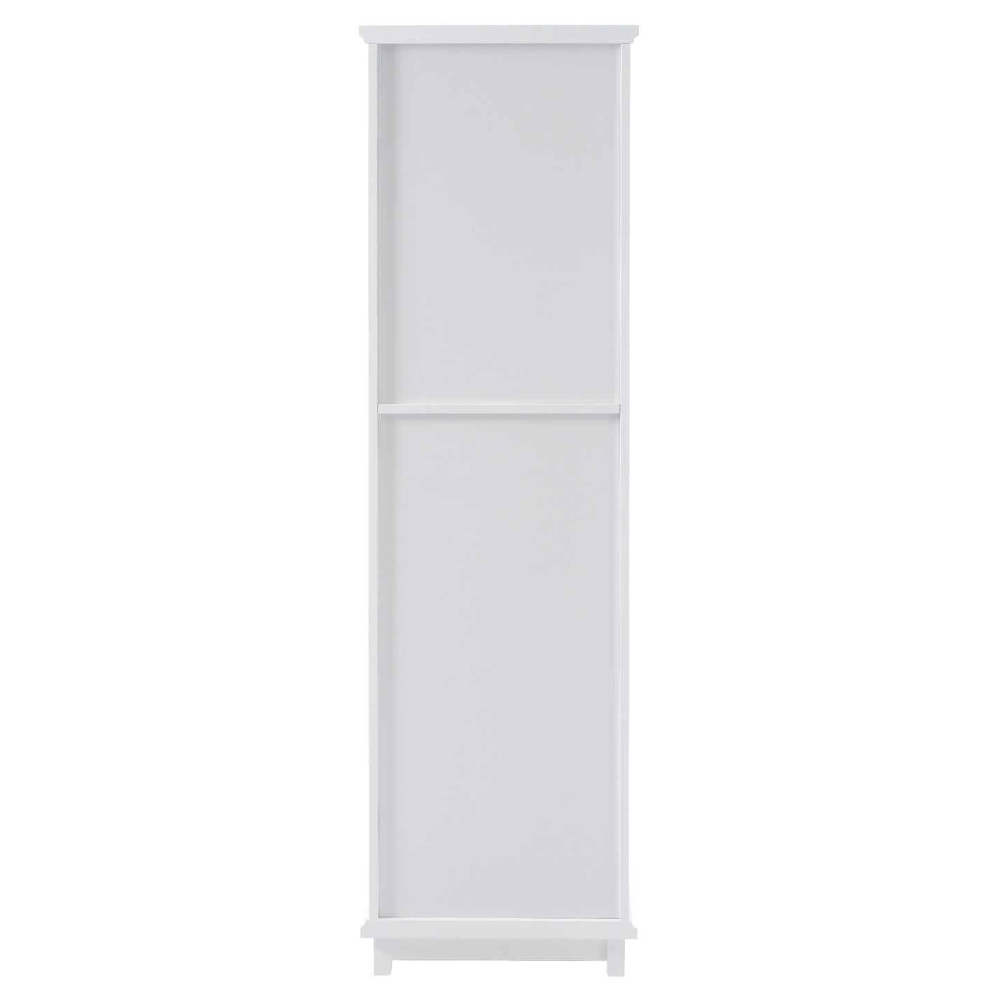 VanityFus White 14.21-in x 17.76-in x 62.99-in Wood Freestanding Soft Close Linen Cabinet adjustable shelves 2 Soft close doors 2 drawers