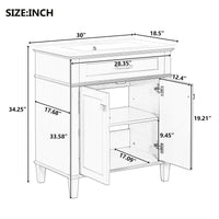 VanityFus 30-in White Bathroom Vanity Single Sink Combo Ceramic Top 2 Soft-Close Doors Adjustable shelves