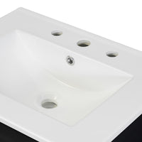 VanityFus 24.2-in Black Bathroom Vanity White Single Sink Combo With Ceramic Top 2 Soft-Close Doors 1 drawer