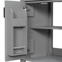VanityFus 24.2-in Gray Bathroom Vanity White Single Sink Combo With Ceramic Top 2 Soft-Close Doors 1 drawer