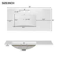 VanityFus 36-in Blue Bathroom Vanity White Single Sink Combo with Ceramic Top 2 Soft close doors 5 drawers