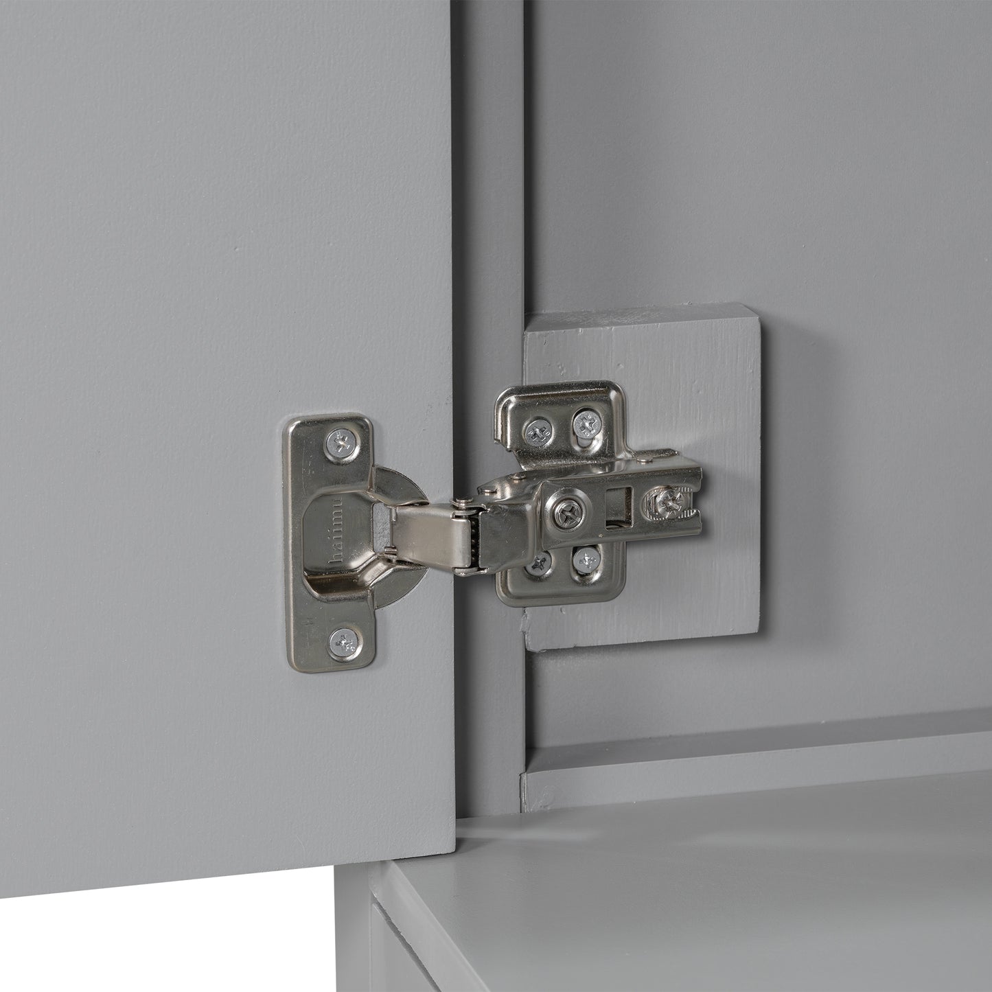 VanityFus 36-in Gray Bathroom Vanity White Single Sink Combo with Ceramic Top 2 Soft close doors 5 drawers