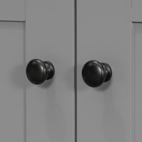 VanityFus 36-in Gray Bathroom Vanity White Single Sink Combo with Ceramic Top 2 Soft close doors 5 drawers