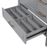 VanityFus 30-in Bathroom Vanity Gray Single Sink Combo Ceramic Top 1 Soft-Close Doors 3 Drawer