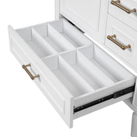 VanityFus 30-in Bathroom White Vanity Single Sink Combo Ceramic Top 1 Soft-Close Doors 3 Drawer