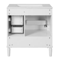 VanityFus 30-in Bathroom White Vanity Single Sink Combo Ceramic Top 1 Soft-Close Doors 3 Drawer
