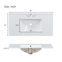 VanityFus 36-in Single Sink Combo Green Bathroom Vanity Ceramic Top 2 Soft-Close Doors 3 drawer